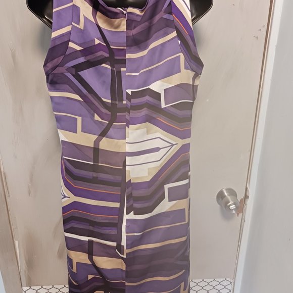Antonio Melani Purple Silk Geo Dress - Picture 13 of 14